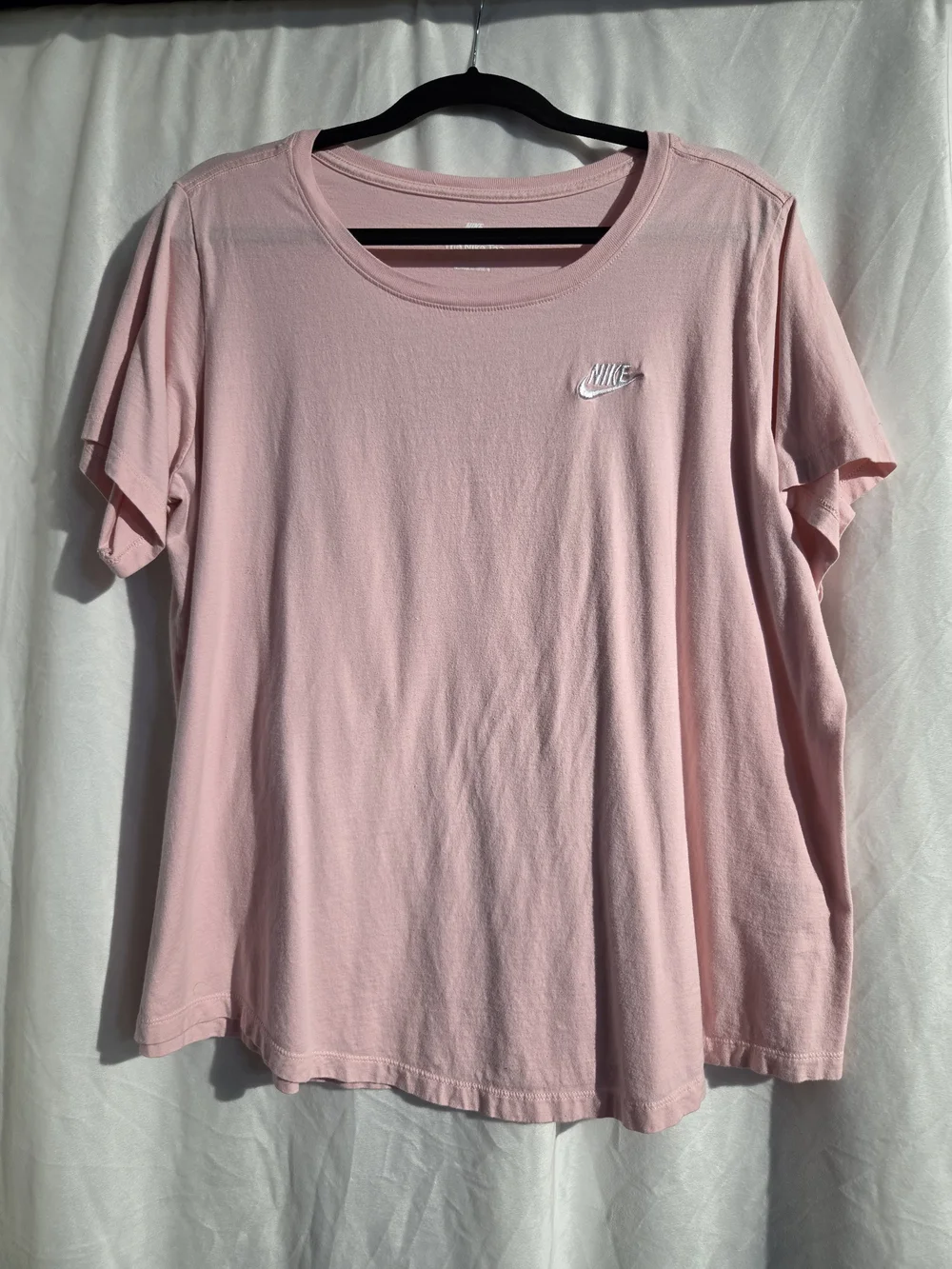 Nike Women's Light Pink Short Sleeve Crewneck Tee with White Swoosh